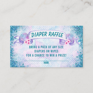 Zeemeermin Onder de Zee Luier Raffle Tickets Informatiekaartje
