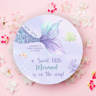 Zeemeermin Onder De Zee Meisje Baby Shower Ronde Sticker