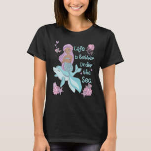 Zeemeermin Onder de Zee Mooie Oceaan Ontwerp T-shirt