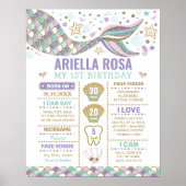 Zeemeermin Onder de Zee Oceaan 1e Verjaardag Mijlp Poster (Voorkant)