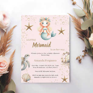 Zeemeermin onder de zee oceaan dieren Baby Shower Kaart