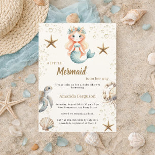 Zeemeermin onder de zee oceandieren Baby Shower Kaart