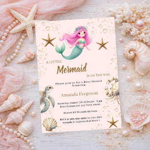 Zeemeermin onder de zee oceandieren Baby Shower Kaart