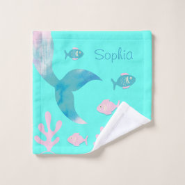 Zeemeermin Onder de Zee Pastel Roze Blauw Aqua Mei Bad Handdoek