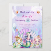 Zeemeermin onder de Zee Shell Ja Verjaardagsfeestj Kaart (Voorkant)