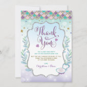 Zeemeermin Onder de Zee Strand Oceaan Baby Shower Bedankkaart (Voorkant)