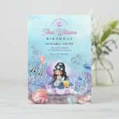 Zeemeermin onder de zee verjaardag kaart (Staand voorkant)