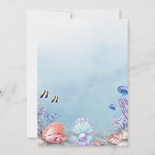 Zeemeermin onder de zee verjaardag kaart (Achterkant)