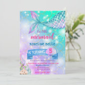 Zeemeermin Onder De Zee Verjaardag Kaart (Staand voorkant)