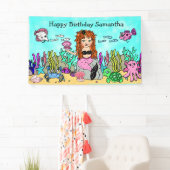 Zeemeermin Onder de Zee Verjaardagsbanner Spandoek (Insitu)