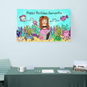 Zeemeermin Onder de Zee Verjaardagsbanner Spandoek (Beurs)