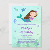 Zeemeermin onder de Zee verjaardagsfeestuitnodigin Kaart (Voorkant)