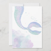 Zeemeermin onder de zee verjaardagsfeestuitnodigin kaart (Achterkant)