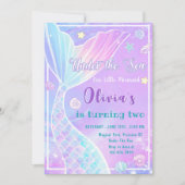 Zeemeermin onder de Zee verjaardagsfeestuitnodigin Kaart (Voorkant)