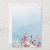 Zeemeermin onder de zee verjaardagsuitnodiging kaart (Achterkant)
