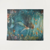 Zeemeermin onder de zee wandkleed (Voorkant (horizontaal))