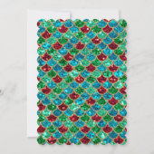 Zeemeermin onder de zee, winter, Kerst uitnodiging (Achterkant)