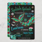 Zeemeermin onder de zee, winter, Kerst uitnodiging (Voorkant / Achterkant)