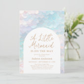 Zeemeermin onder het Baby shower Zee Kaart (Staand voorkant)