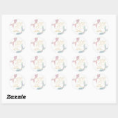Zeemeermin onder het Baby shower Zee Ronde Sticker (Vel)