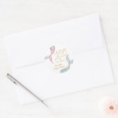 Zeemeermin onder het Baby shower Zee Ronde Sticker (Envelop)