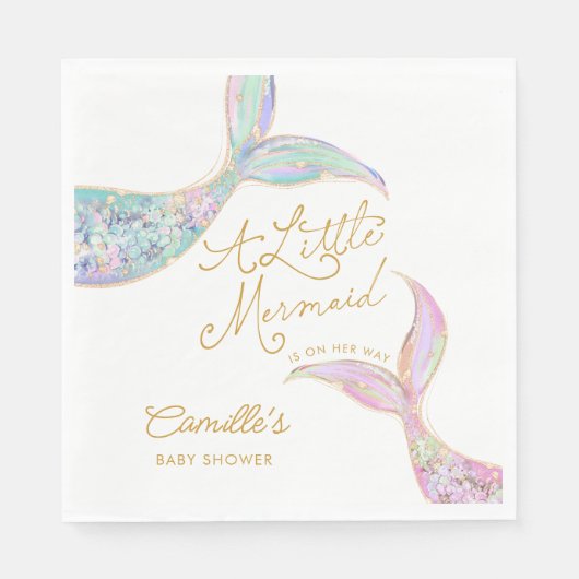 Zeemeermin onder het Baby shower Zee Servet (Voorkant)