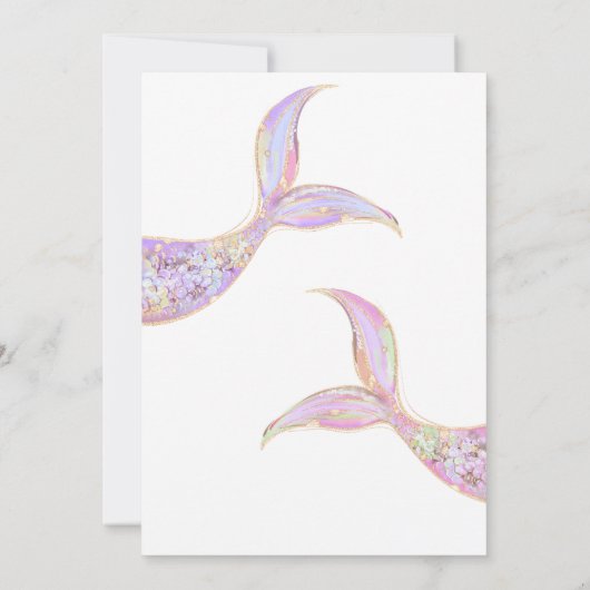 Zeemeermin onder het Zee 1e verjaardag Kaart (Achterkant)