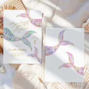 Zeemeermin onder het Zee 1e verjaardag Kaart