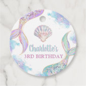 Zeemeermin onder het Zee 3e verjaardag Bedankjes Labels (Voorkant)