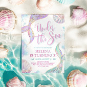 Zeemeermin onder het Zee 3e verjaardag meisje uitn Kaart