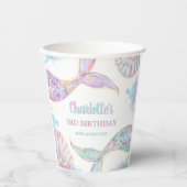 Zeemeermin onder het Zee 3e verjaardag Papieren Bekers (Voorkant)