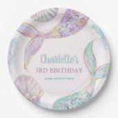 Zeemeermin onder het Zee 3e verjaardag Papieren Bordje (Voorkant)