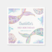 Zeemeermin onder het Zee 3e verjaardag Servet (Voorkant)