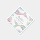 Zeemeermin onder het Zee 3e verjaardag Servet (Hoek)