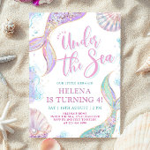 Zeemeermin onder het Zee 4e verjaardag meisje uitn Kaart