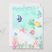 Zeemeermin onder het Zee Baby Girl Baby shower Kaart (Achterkant)