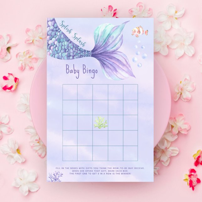 Zeemeermin Onder het zee Baby shower bingo spel (Creator heeft geüpload)