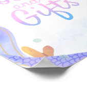 Zeemeermin onder het Zee Baby shower Boeken en ges Poster (Hoek)