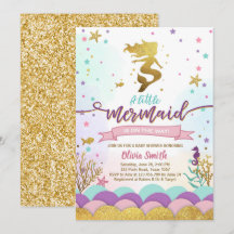 Zeemeermin onder het Zee Baby shower Invitation Gi