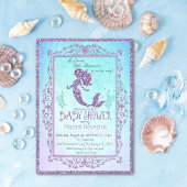 Zeemeermin onder het Zee Baby shower Invitation Kaart