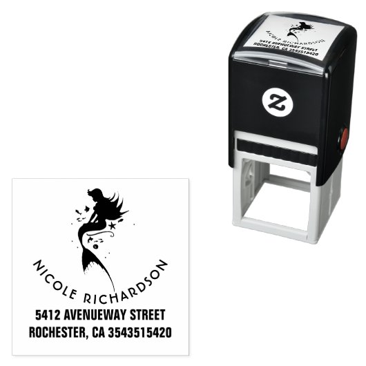 Zeemeermin onder het Zee Beach Celebration Zelfinktende Stempel (In situ)