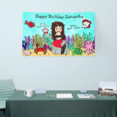 Zeemeermin onder het Zee 'Birthday Banner' Spandoek (Beurs)