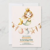 Zeemeermin onder het Zee Birthday Kaart (Voorkant)