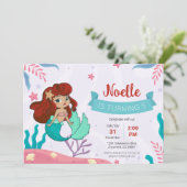 Zeemeermin onder het Zee Birthday Kaart (Staand voorkant)