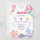 Zeemeermin onder het Zee Birthday Kaart (Voorkant)
