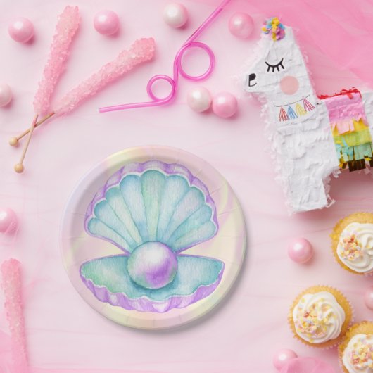 Zeemeermin onder het Zee Birthday Papieren Bordje (Feest)