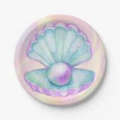 Zeemeermin onder het Zee Birthday Papieren Bordje (Voorkant)