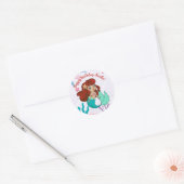 Zeemeermin onder het Zee Birthday Ronde Sticker (Envelop)