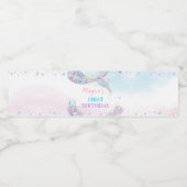 Zeemeermin onder het Zee Birthday Waterfles Etiket (Enkel label)
