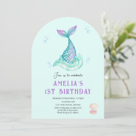 Zeemeermin Onder het zee blauwgroen verjaardagsuit Kaart